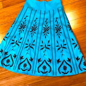 Dialogue embroidered A line  skirt size 8